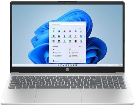 HP Laptop, 15,6 Zoll IPS Full-HD Display, AMD Ryzen 7 5825U 8 x 4.50 GHz, 16 GB DDR4 RAM, 512 GB SSD, AMD Radeon Vega 8, Silber, Norton 360, Windows 11