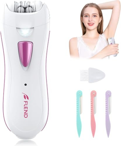 Facial Epilators for Women, Facial Hair Remover with LED Light, Mini Rechargeable Face Epilator Including Eyebrow Trimmer for Facial, Armpit, Bikini and Leg
