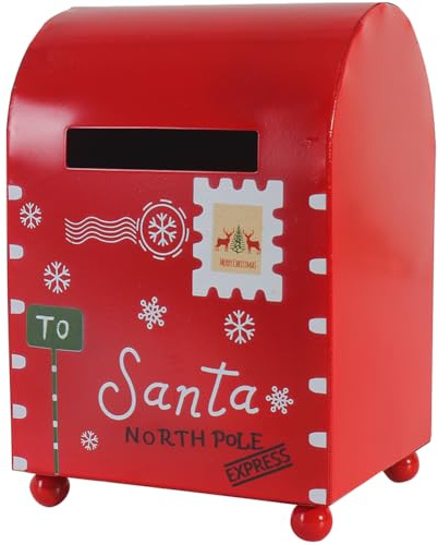 Keuyeo Buzón De Navidad, Buzón De Papá Noel, Cartas De Metal, Cartas a Papá Noel, Buzón, Decoraciones Navideñas, Decoración del Hogar, Decoraciones Navideñas