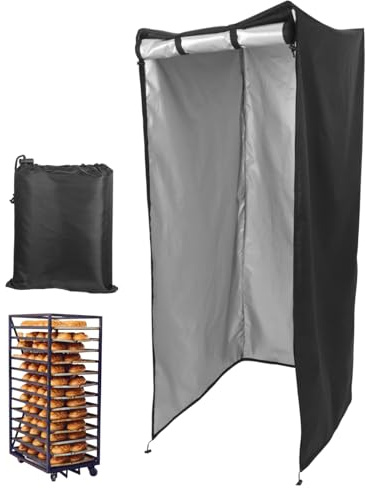 Sosoport Cubierta Protectora para Rejilla De Panecillos Grande De Tela Oxford 420d, Negra, Resistente y Antipolvo, para Cocina y Panadería
