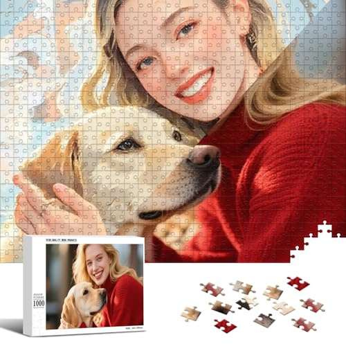 Personalisiertes Foto Puzzle Selbst Gestalten - Fotopuzzle Mit Eigenem Bild (35-1000 Teile) - Personalisierte Geschenk für Familie, Paare & Haustierfans - Weihnachten, Geburtstag, Wohnkultur