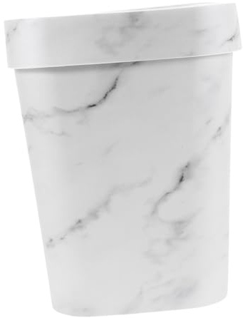 NUOBESTY Cubo de Basura con Tapa Abatible Diseño Mármol Resistente y Versátil para Baño Cocina Dormitorio y Oficina Papelera Reciclaje Elegante para Hogar
