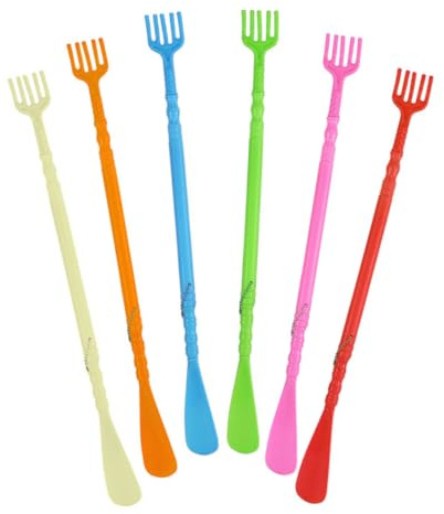 TOYANDONA 6 piezas Calzador Multifuncional con Masajeador y Rascador de Espalda Práctico Zapato de Plástico Resistente para Facilitar Calzado y Aliviar Picazón Diseño Ergonómico para