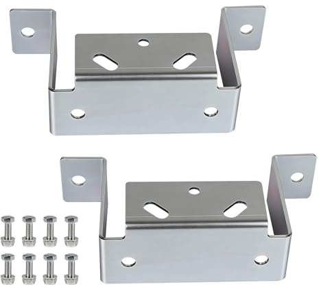 MIGUBIGU 2 PCS Halterung für Abstellstützen, Anhängerstütze Verstellbar | mit Bolzen und Schraube, Anhänger Zubehör Stützen, Befestigungsprofil für Abstellstützen