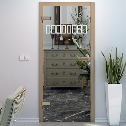 Glastür Aufkleber Folie Fensterfolie Durchlaufschutz Wohnzimmer, Bad, Küche oder für alle Glasflächen, Sichtschutzfolie für Türen GDT019 / passend für Normale Glastür 83,4cm oder 95,9cm breit