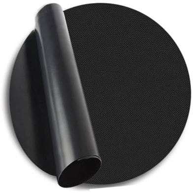 Hohopeti Tapis de Barbecue Rond PTFE Résistant Réutilisable Antiadhésif et Léger pour Cuisson Portable et Nettoyage Facile