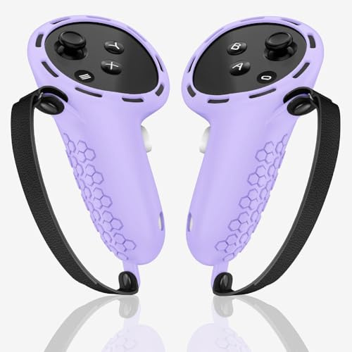 FACAIIO Silicone Controller Grips for Meta 3 and 2, Non-Slip Ergonomic Handle Covers with Multicolor Joystick, 2 Pack