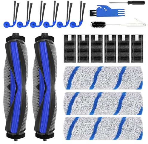 Set di 20 pezzi di ricambio per robot aspirapolvere ECOVACS DEEBOT X11 OmniCyclone/X11 Pro Omni/X9 Pro Omni, accessori: 2 spazzole principali, 6 filtri, 3 rulli, 6 spazzole laterali, 3 spazzole per la