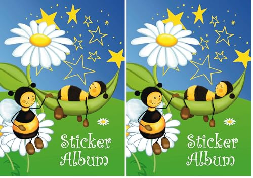 HERMA 15420 Stickeralbum leer zum Sammeln A5 Bienen Wiese, beschichtetes Stickerbuch aus Silikonpapier zum Ablösen und Wiederverwenden der Sticker, blanko Sammelalbum für Mädchen Jungen Kinder