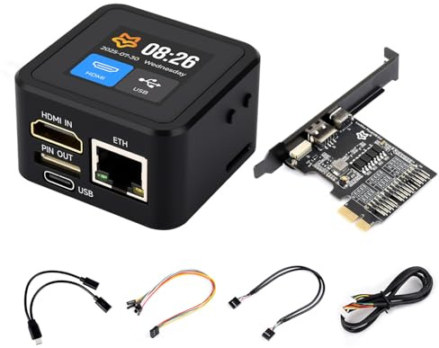Waveshare Luckfox PicoKVM Lightweight IP KVM Remote Management Tool, Supports 1920 × 1080@60fps HDMI Video Input and HID Signal Output for Device Control