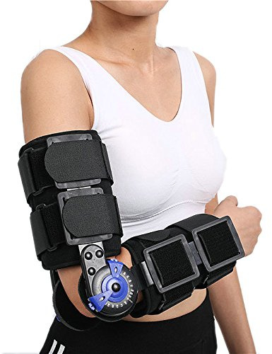 ROM hinged Shoulder Arm Sling Forarm Braces Support Splint Orthosis Orthotics Band Pad Belt Immobilizer Strap Wrap Sleeve Protector Guard Adjustable for Arm Elbow Broken One Size Fits All | Unisex