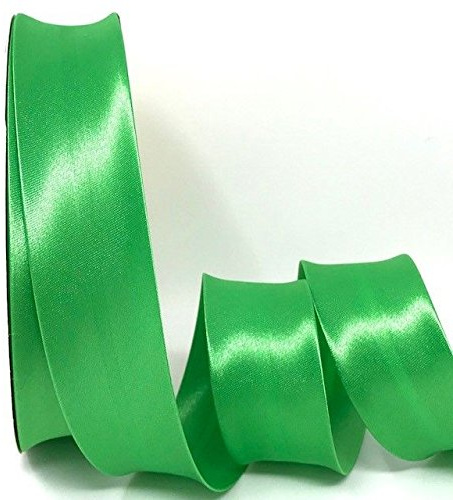 Apple Grün byetsa Satin Falte 30 mm Schrägband auf einer 25 m Rolle