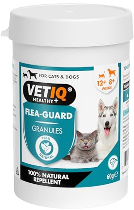 VETIQ Flea-Guard Granules For Cats & Dogs, a Natural Repellent Keeps Pets Free From Fleas, Ticks & Mosquitoes, Contains Yeast, Zinc, B Vitamins & Garlic, 90 Tablets (Pack of 1)
