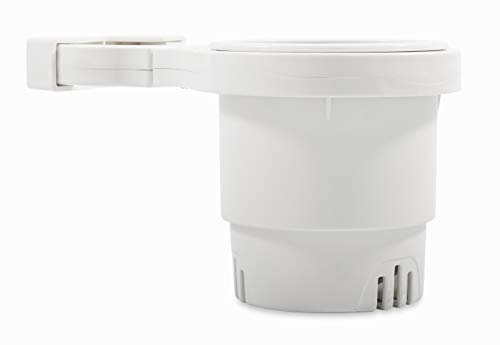 Camco Grand Porte-gobelet monté sur Pince - Fournit Un Emplacement sûr pour Votre Boisson - Montage sur Rail jusqu'à 5,1 cm - Blanc (53083)