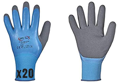 HandschuhMan. Vollbeschichtete Arbeitshandschuhe Aqua Guard, wasserdicht lebensmittelgeeignet. Gr. 7-11 (8/M (20 Paar))