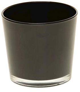 INNA-Glas Vaso para Velas Alena, Negro, 9cm, Ø10cm - Portavelas - Vaso de Cristal