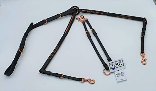 Vorderzeug Deister Braun Roségold Rosa Dunkelbraun Leder weich Strass Glitzer Hilfszügel Tysons (Pony)