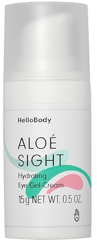 HelloBody ALOÉ SIGHT gel tonificante per gli occhi (15 ml) – idratante per la pelle da normale a secca – con aloe vera, estratto di cetriolo e ialuronico