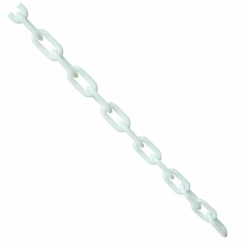 ExcInter Kunststoffkette weiß 15 mm x 6 mm beschichtet dekorative Glieder für dekorativen Gartenzaun Warnung Sicherheit Parkplatz verschiedene Farben