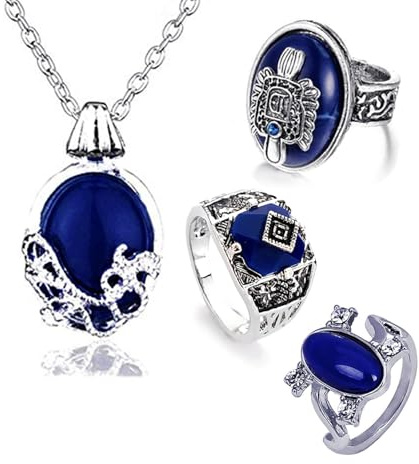 HJYZY 14 Stück Vampire Diar.s Katherine Halsketten mit Aufkleber Daylight Walking Signet Carolim Ring Salvatore Damon Stefan Finger Familienwappen Ringe