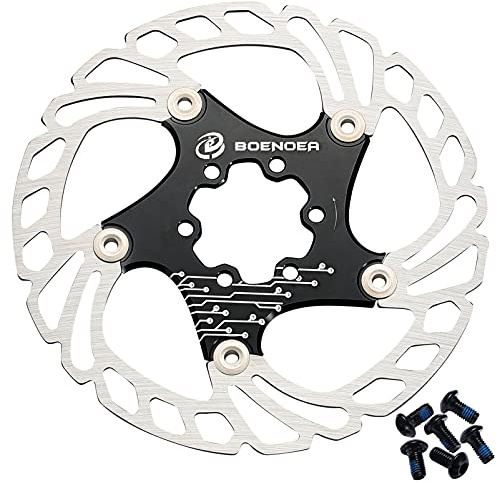 Boenoea Disco Freno a Disco per Bicicletta 140mm 160mm 180mm 203mm Disco Freno per Bicicletta Disco Freno flottante Blocco,(6 bulloni)