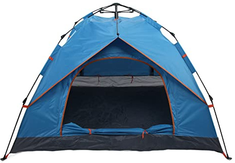 Portal Zelt 4-Personen-Camping für Zeltdoppelschichten, wasserdichtes, winddichtes Familienzelt, Kuppel-Campingzelt, geeignet für Familien-Campingausflüge im Freien, Unterschlupf für die Freizeit