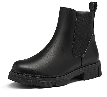 DREAM PAIRS Women's Boots Chelsea Ladies Boot Pull On Fall Fashion Walking Ankle Booties SDAB2205W-E,Size 3.5,Black,SDAB2205W-E