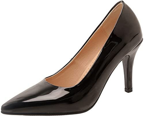 Smilice Damen Slip-On Kleid Pumps Elegante High Heels mit Spitzen Zehen