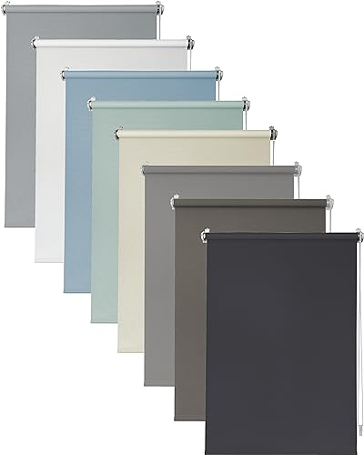 Deco4Me Thermo Verdunklungsrollo ohne Bohren (120 x 160 cm, Stahlgrau (Blackout)) - lichtundurchlässig & wärmeisolierend - Thermrollo, Abdunkelungsrollo, Klemmrollo Verdunkelung (Stoffbreite 116 cm)