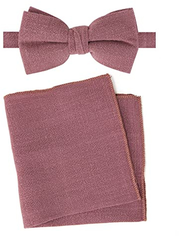 Spring Notion Herren Leinenmischung Fliege und Einstecktuch Einstecktuch Set, Chianti, Einheitsgröße