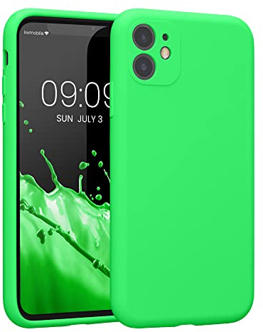 kwmobile Hülle kompatibel mit Apple iPhone 11 - Hülle Silikon gummiert - Handyhülle - Handy Case in Neon Grün