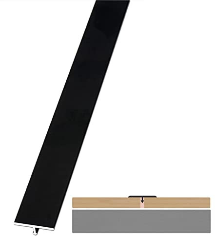 Übergangsprofil Schwarz Wandnahtstreifen T-Formgebung Boden-Übergangsleiste, Türöffnung Kantenverkleidung Für Holz, Vinyl, Laminat, Fliesen, Zementböden, Flache Cinch-Spaltabdeckung / Bindemittel ( Co