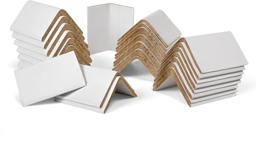 ESK Packaging® Strapping Edge Protectors, 2W x 2D x 3”L, Medium Duty, White, Cardboard Corners for Shipping, 200/Pack