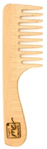 Thats me organic Profi Haarkamm Alles im Griff aus Buchenholz – Grober Kamm für Locken – Kamm für Männer und Frauen – Kamm mit Stiel und breiten Zinken – Idealer Kamm für Locken