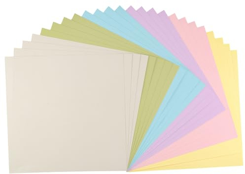 Vaessen Creative Florence Selbstklebend Cardstock - Quadratisch Bastelpapier - 30,5 x 30,5 cm - Farbenmix - 24 Stück - Bedruckbares Papier - zum Basteln und Hobbyprojekte