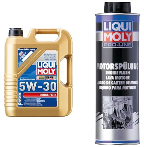 LIQUI MOLY Longlife III 5W-30 | 5 L | Synthesetechnologie Motoröl | Art.-Nr.: 20647 & Pro-Line Motorspülung | 500 ml | Öladditiv | Art.-Nr.: 2427
