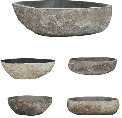 Lechnical Lavandino in Pietra di Fiume Ovale 45-53 cm,Lavandino,Lavandino Bagno,Lavandini Bagno,Articoli Idraulici(SPU:146214)