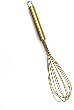 Batidor de mano de acero inoxidable TRoki Gold: mejore su horneado con esta elegante batidora de huevos