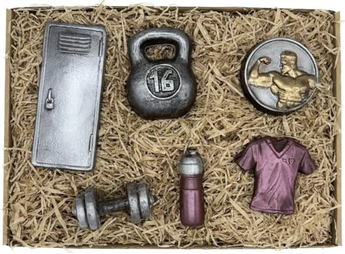 Fitness Geschenk für Kraftsportler & Bodybuilder – Schokoladen Geschenkset für Sportler – Lustige Geschenkidee für Männer & Frauen zum Geburtstag & Training – Fitness Schokolade Geschenkbox