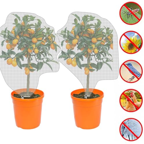 QINERSAW 2 PCS 1.5 * 1M Filet Anti Insecte Potager et Arbre Fruitier - Sac Protection Fruits - Filet de Jardin Contre Les Oiseaux et Insectes