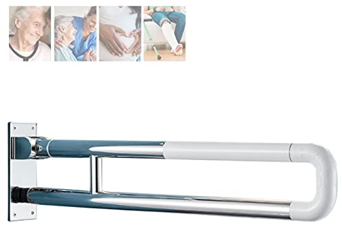Haltegriff für Badezimmer, faltbare WC-Handicap-Geländer, Badezimmer-Toilettengeländer, Unterstützung für ältere Menschen, hochklappbare Sicherheit für Badezimmer, Wandmontage, Belastung bis zu 300 kg