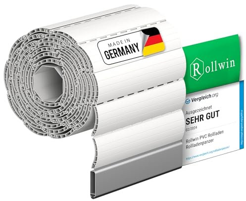 Rollwin ROLLADEN PVC Mini 38 Weiss Ungebohrte Endleiste Rolladenpanzer Kunststoff Lamelle mit Hohlleiste Rollladenfenster Rollladen DEUTSCHE Produktion zum Einbauen Hier Konfigurieren »»