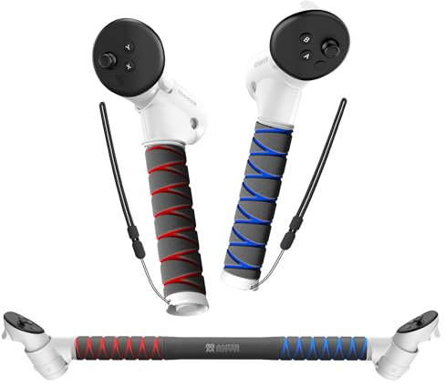 AMVR Upgraded Handle Attachment Compatible with Meta/Oculus Quest 3S/Quest 3 Accessories, 3-in-1 VR Gorilla Tag Long Arms Sticks, Beat Saber Handles, Golf Club Attachment, Extension Grips, VR Game