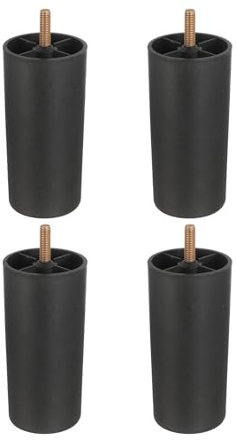 sourcing map 4 Pcs M8 x 4.7 x 2.3 Inch Furniture Legs, Plastic Sofa Couch Legs Tapered Replacement Legs Tapered Feet for Chair Sofa Dresser Cabinets Bed, Black