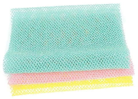 Red de Lavado Africana 3 Piezas Chinlon para Baño y Ducha | Paño para Fregar, Toallita de Baño Exfoliante, Red de Baño Ligera Elimina Cutículas y Manchas