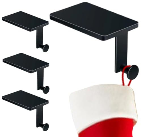 Weihnachtsstrumpf-Halter, Kamin-Weihnachtsstrumpf-Haken, Kaminstrumpf-Kleiderbügel, Metall-Haken zum Aufhängen mit Schutzpolstern, robuste rutschfeste Metallstrümpfe für Zuhause