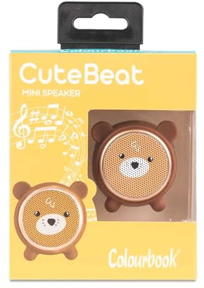 Colourbook Mini Speaker Bluetooth, Mini Altoparlante Portatile, Senza Fili (Orsetto Beat)