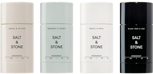 Salt & Stone Aluminum Free Deodorant | Extra Strength 48 Hour Protection for Women & Men | Made with Seaweed Extracts, Niacinamide & Prebiotics | Mini Deodorant Discovery Set