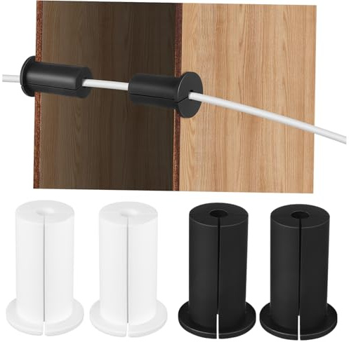 DOITOOL 4 Pcs Silicone Cable Routing Kit Wall Hole Covers with Tear Resistant and Portable Design for Cable Management and Wire Hole Insert in Assorted Colours