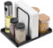 Szaboviktoria Noir Porte Serviette De Table Avec Plateau Pour Épices, Métal Porte Serviette Papier, Distributeur De Serviette De Table, Porte Serviette De Table Papier, Napkin Holder For Tables